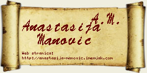 Anastasija Manović vizit kartica
